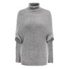 EMMIOL Vestido estilo suéter con cuello alto y chal