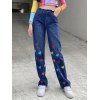 EMMIOL Heart Pattern High Waist Boyfriend Jeans