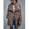 EMMIOL Abrigo largo difuso con estampado de leopardo