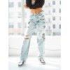 EMMIOL Iconic Printed Ripped Boyfriend Jeans