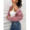 EMMIOL Chaqueta corta de felpa con botones
