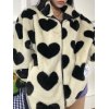 EMMIOL Heart Pattern Fuzzy Coat