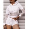 EMMIOL Sudadera con capucha casual de malla patchwork