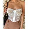 EMMIOL Bustier palabra de honor con corsé de encaje