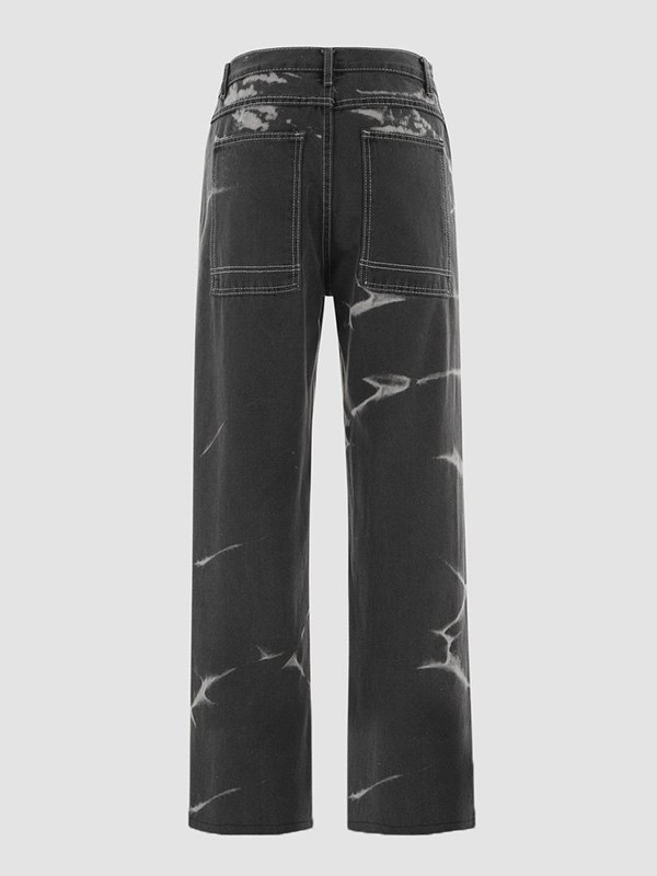 Emmiol Free shipping 2023 TieDye High Waist Boyfriend Jeans Gray S in