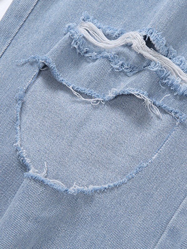 EMMIOL Jeans strappati a vita alta