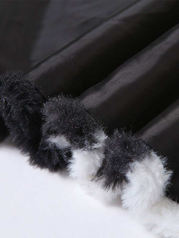 EMMIOL Cow Print Fuzzy Jacket