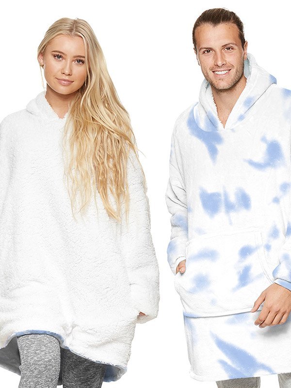 Coperta Con Cappuccio Sherpa Tie-Dye - Morbida E Calda Per Casa E Viaggi - Foto 10