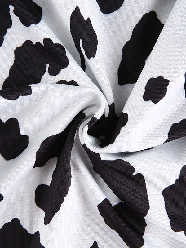 EMMIOL Top corto a maniche lunghe con stampa mucca