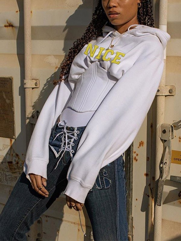 Clothes Hoodie Corset Top Sweatshirt Corset Top