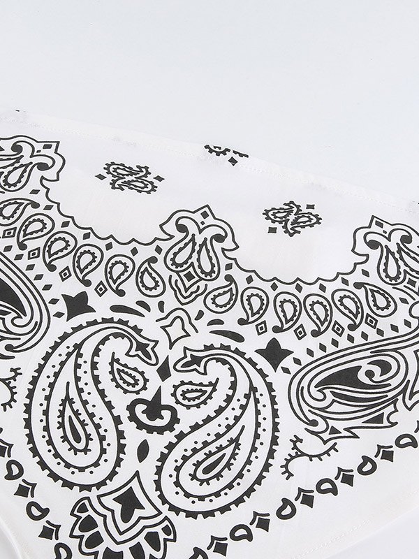 EMMIOL Top bandeau con pañuelo con estampado de anacardos
