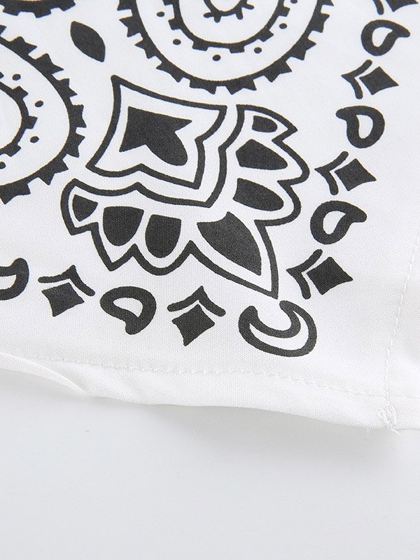 EMMIOL Top bandeau con pañuelo con estampado de anacardos