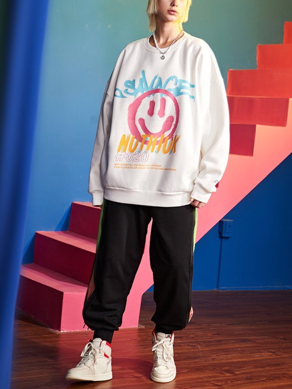 EMMIOL Sudadera Savage Smile con estampado de graffiti