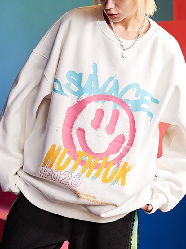 EMMIOL Sudadera Savage Smile con estampado de graffiti