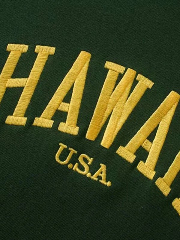 EMMIOL Sudadera Hawaii con bordado de letras