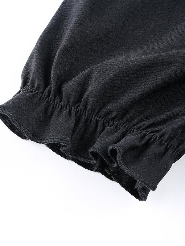 EMMIOL Top corto vintage con mangas abullonadas