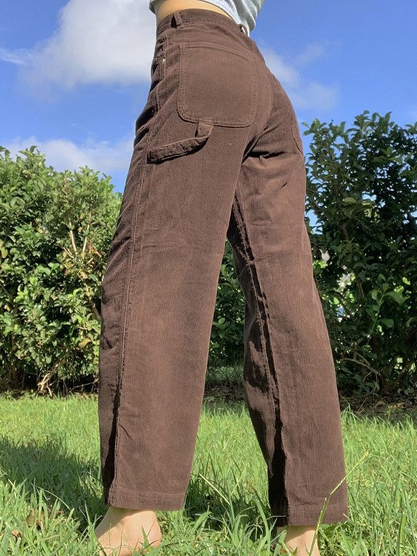 EMMIOL Vintage Corduroy Straight Pants