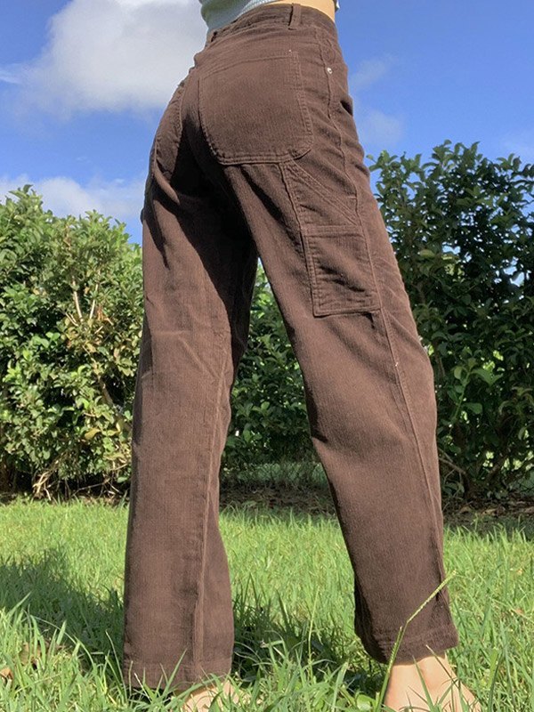 EMMIOL Vintage Corduroy Straight Pants