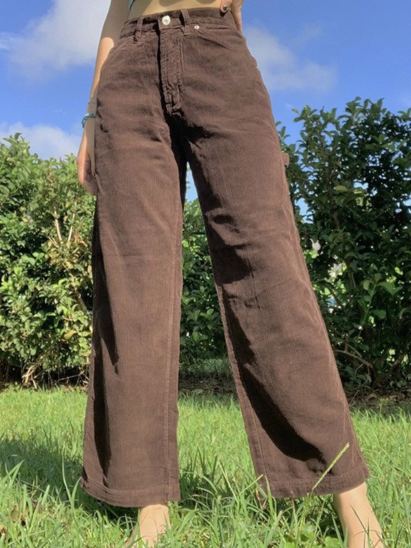 EMMIOL Vintage Corduroy Straight Pants