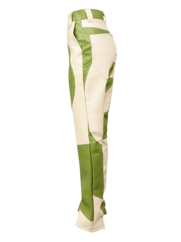 EMMIOL Swirl High Rise Pu Leather Pants