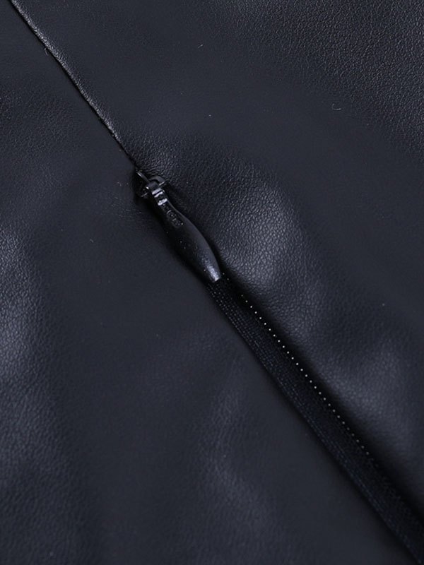 EMMIOL Pu Leder Reißverschluss Split Legging