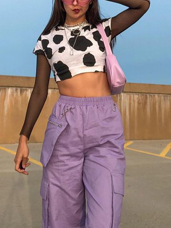 EMMIOL Elastic Waist Baggy Cargo Pants