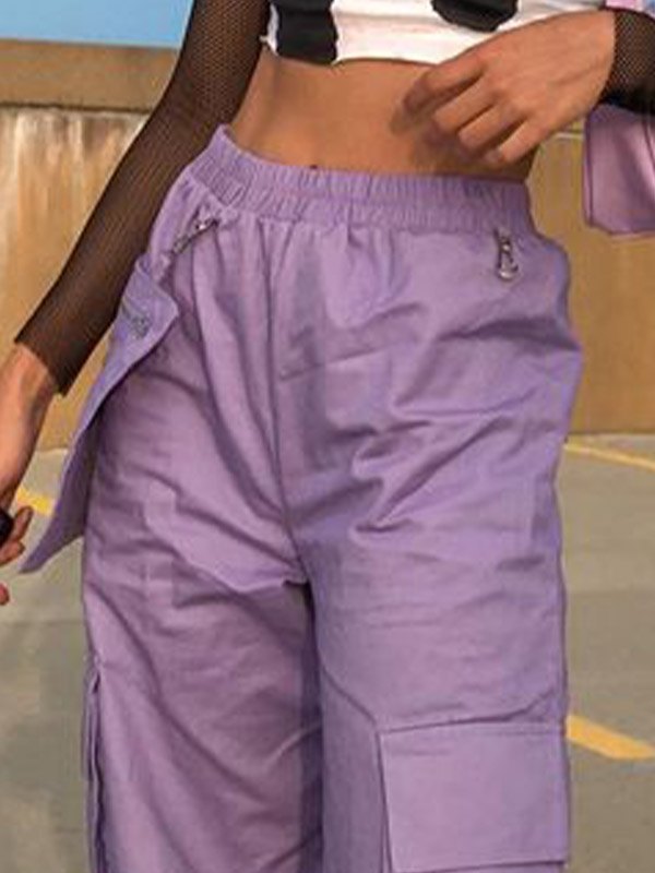 EMMIOL Elastic Waist Baggy Cargo Pants