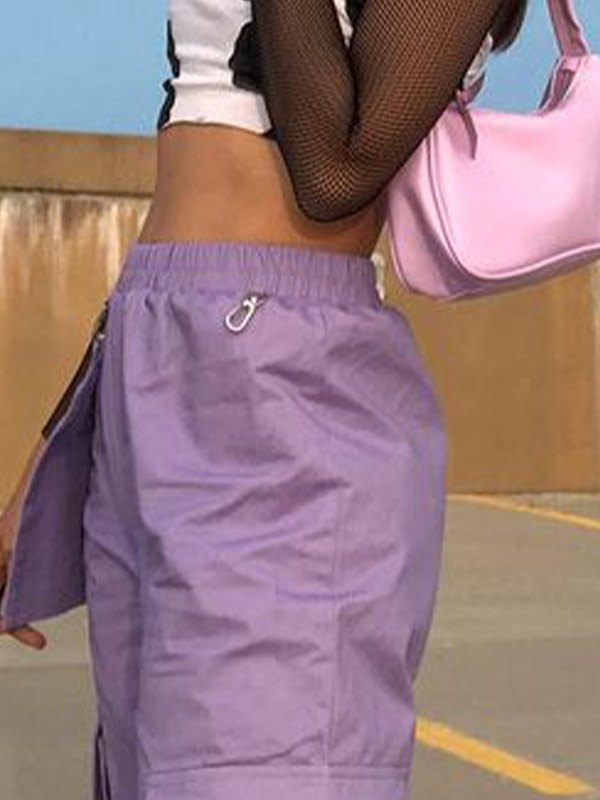 EMMIOL Elastic Waist Baggy Cargo Pants