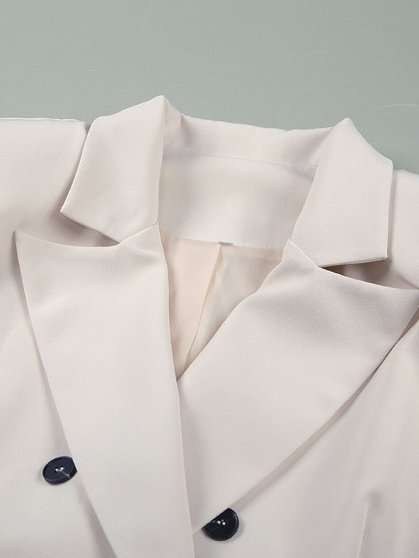EMMIOL Blazer largo sin mangas con doble botonadura