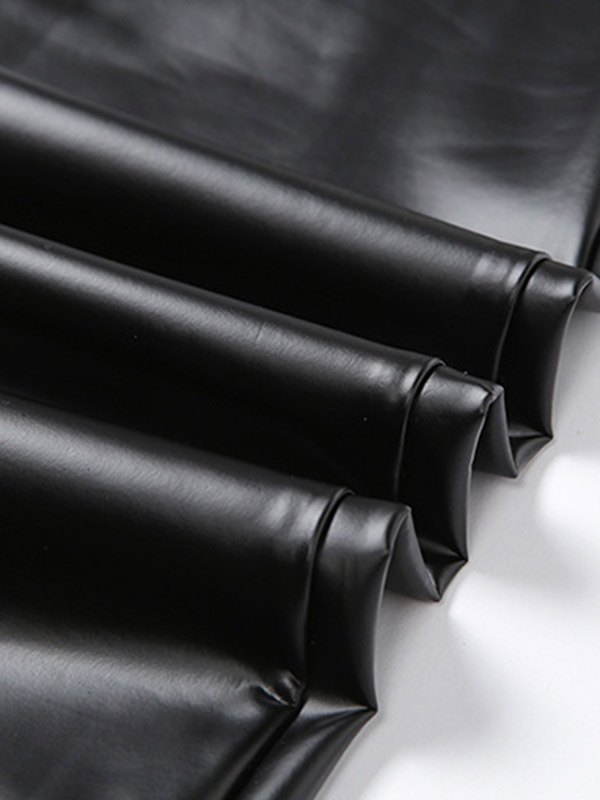 EMMIOL High Rise Pu Leather Stacked Pants