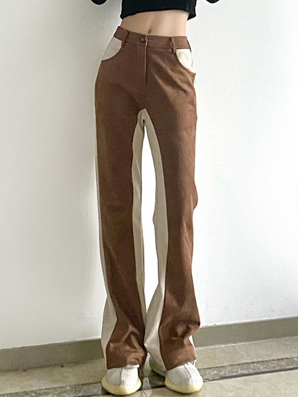 EMMIOL High Waist Contrast Bootcut Pants