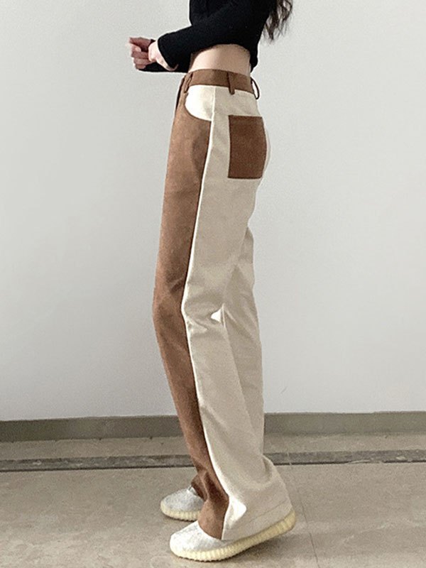EMMIOL High Waist Contrast Bootcut Pants