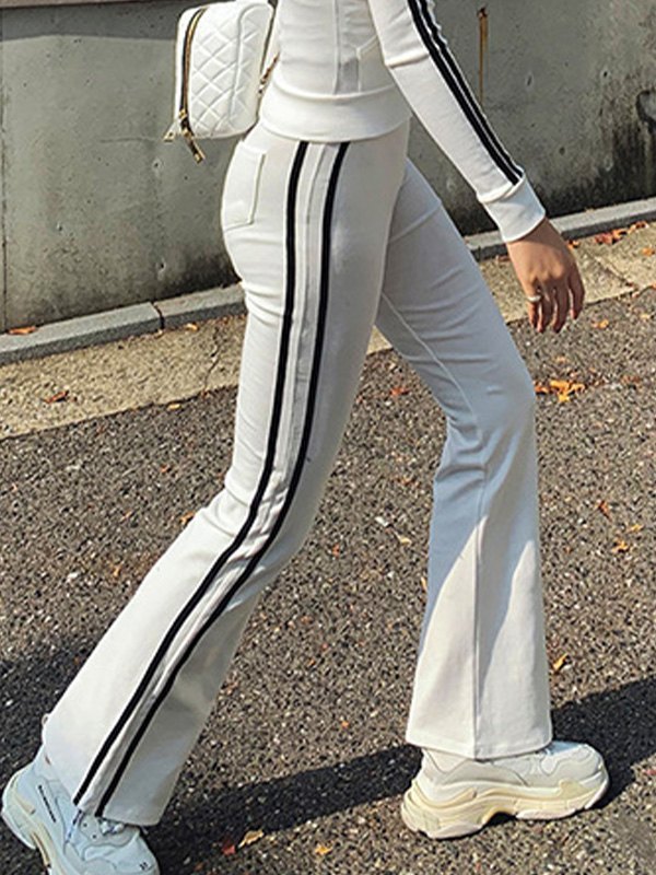 EMMIOL Side Stripe Flare Leg Sweat Pants