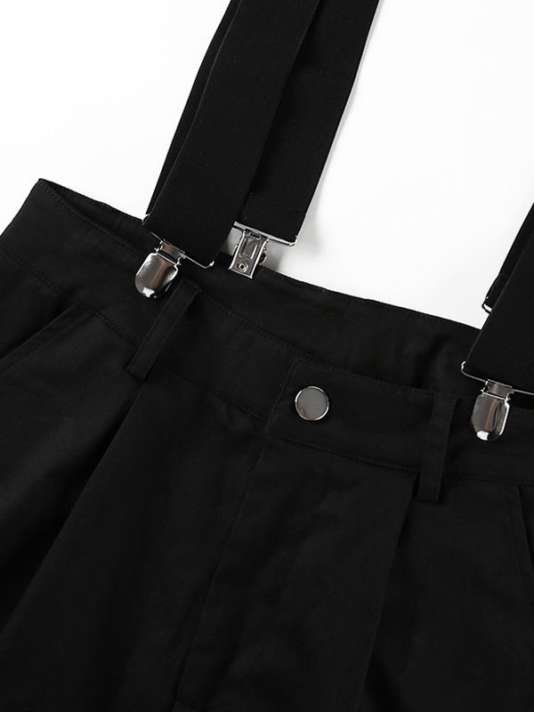 EMMIOL Pantalones cargo con tirantes de cintura alta