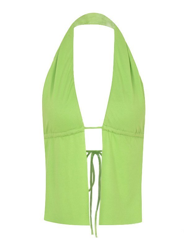 EMMIOL Open Front Halter Tank Top