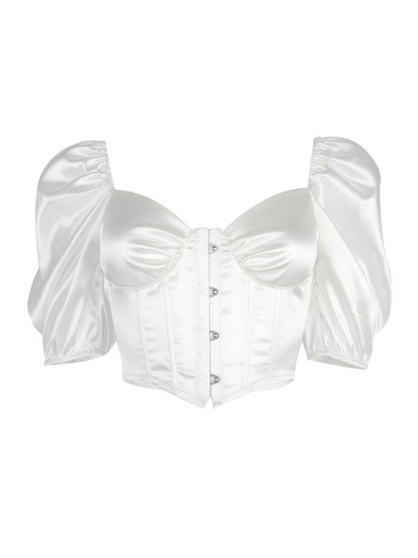 EMMIOL Short Sleeve Cropped Corset Bustier