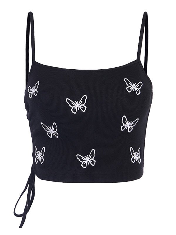 EMMIOL Butterfly Print Crop Cami Top