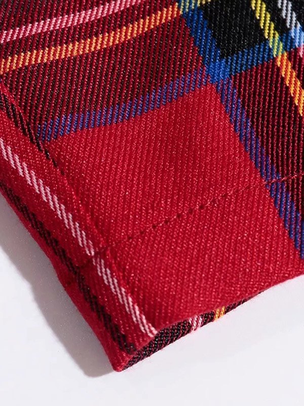 EMMIOL Blusa corta de manga corta a cuadros