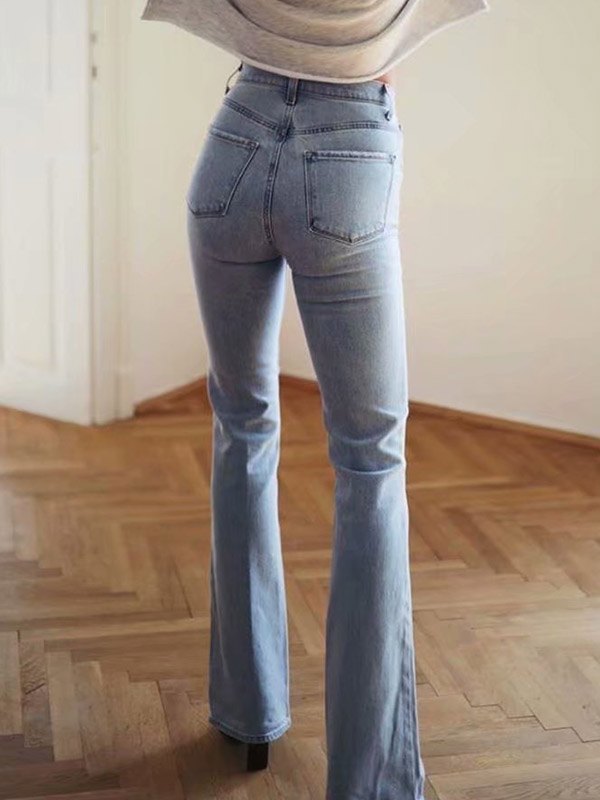 EMMIOL Jeans bootcut de cintura alta