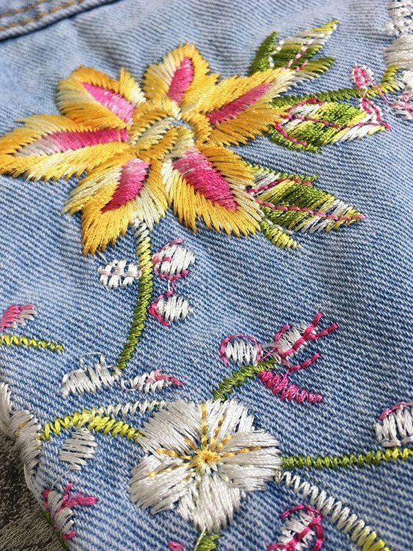 Jeans Donna Larghi Ricamati A Fiori - Stile Boyfriend Oversize Con Motivo Girasoli - Foto 6