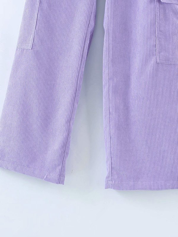 EMMIOL Pantalones cargo rectos de pana
