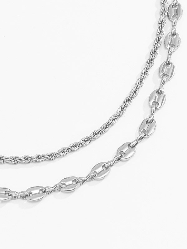 EMMIOL Collar a capas con cadena torcida minimalista
