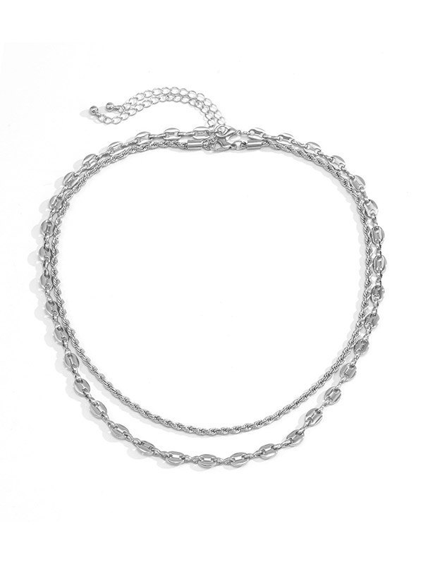 EMMIOL Collar a capas con cadena torcida minimalista