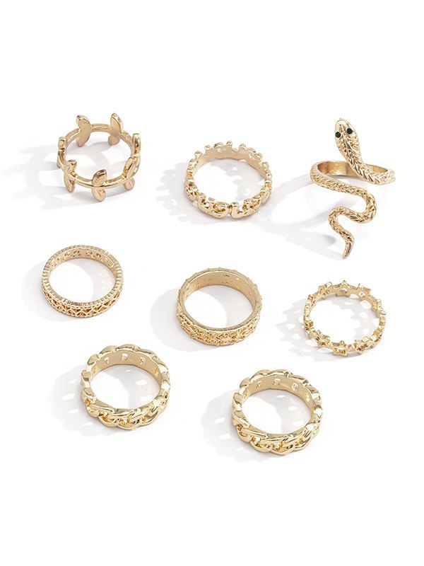 EMMIOL Snake Shaped Hollow Ring Set