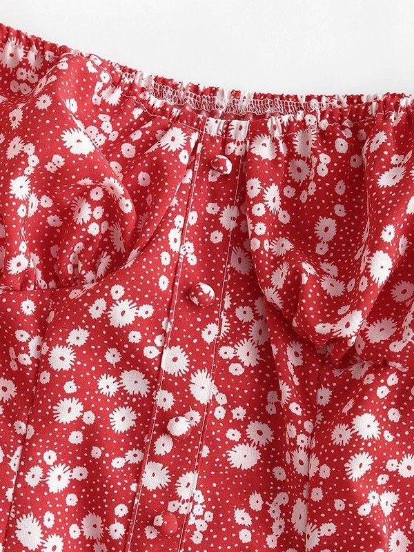 EMMIOL Ditsy Floral Short Sleeve Midi Dress