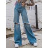 EMMIOL Jeans acampanados con rotos y tiro alto