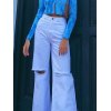 EMMIOL Jeans acampanados con rotos y tiro alto