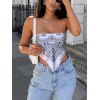 EMMIOL Top bandeau con pañuelo con estampado de anacardos