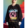 EMMIOL Sudadera Savage Smile con estampado de graffiti