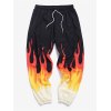 EMMIOL Pantalones jogger con estampado de llamas para hombre